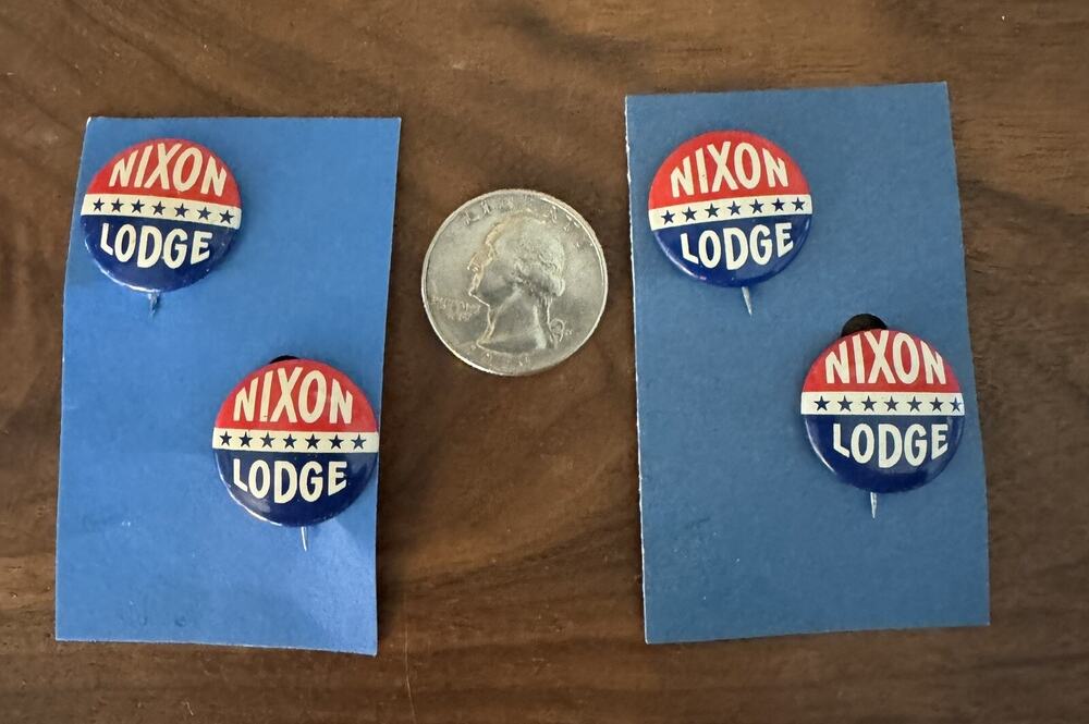 Vintage Nixon Lodge Presidential Campaign Pin Buttons lot of (4) 1960